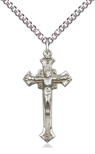 Sterling Silver Crucifix Medal Catholic Jewelry