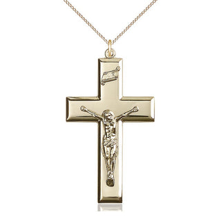 14kt Gold Filled Crucifix Medal Catholic Jewelry