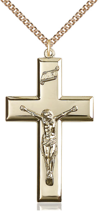 14kt Gold Filled Crucifix Medal Catholic Jewelry