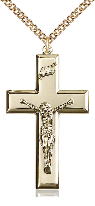 14kt Gold Filled Crucifix Medal Catholic Jewelry