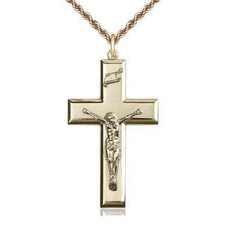 14kt Gold Filled Crucifix Medal Catholic Jewelry