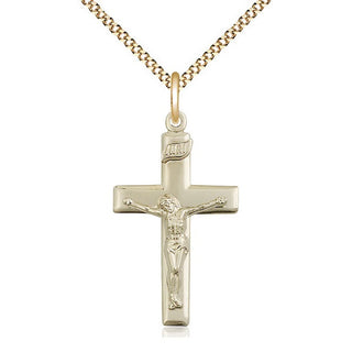 14kt Gold Filled Crucifix Medal Catholic Jewelry