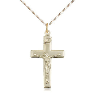 14kt Gold Filled Crucifix Medal Catholic Jewelry