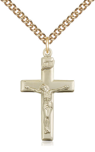 14kt Gold Filled Crucifix Medal Catholic Jewelry