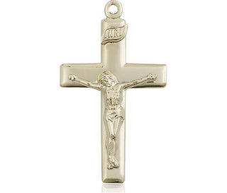 14kt Gold Crucifix Medal