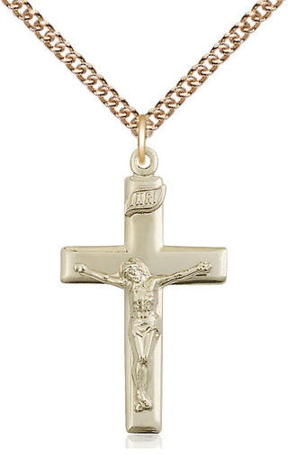 14kt Gold Crucifix Medal