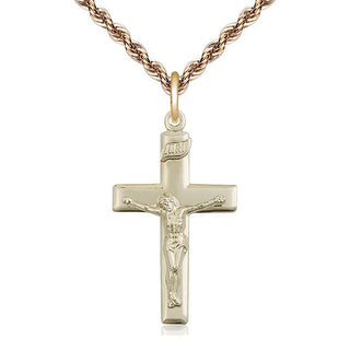 14kt Gold Crucifix Medal