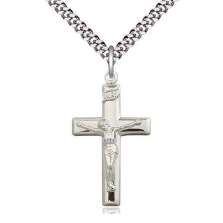 Sterling Silver Crucifix Medal Catholic Jewelry