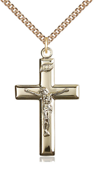14kt Gold Filled Crucifix Medal Catholic Jewelry