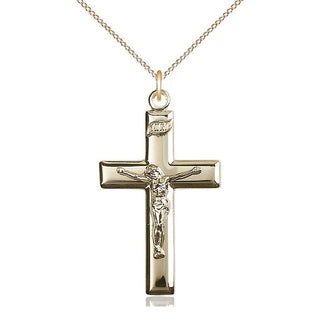 14kt Gold Crucifix Medal