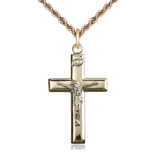 14kt Gold Crucifix Medal