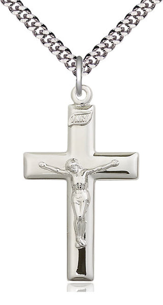 Sterling Silver Crucifix Medal Catholic Jewelry