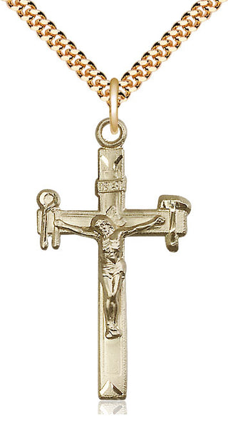 14kt Gold Filled Crucifix Medal Catholic Jewelry
