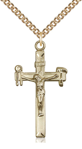 14kt Gold Filled Crucifix Medal Catholic Jewelry