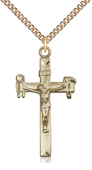14kt Gold Crucifix Medal