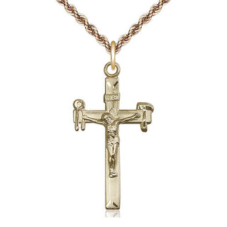 14kt Gold Crucifix Medal