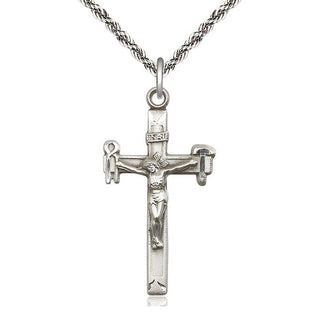 Sterling Silver Crucifix Medal Catholic Jewelry