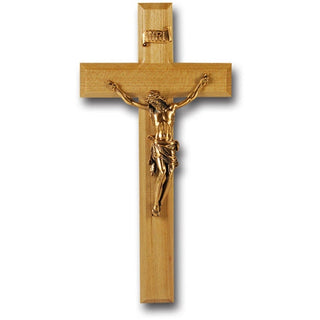 11" Oak Cross With Museum Gold Corpus