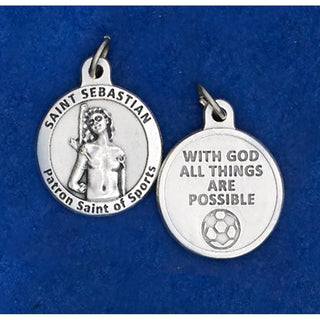 Bulk Saint Sebastian Round Sports Medals - Soccer