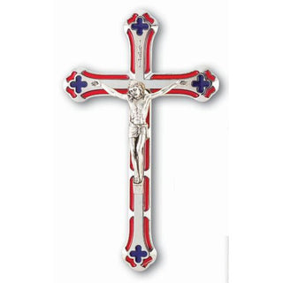 7" Red Enameled Crucifix