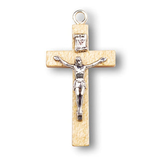 1 1/2" Natural Wood Crucifix With Ring 25-Pack