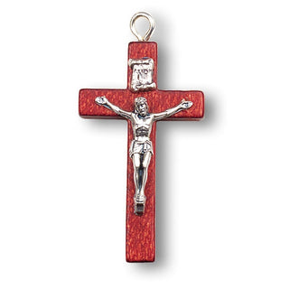 2" Wood Cross With Metal Corpus