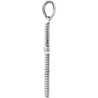 Platinum 25.4x16.2 mm Rope Cross Pendant  