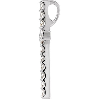 Platinum 1/2 CTW Natural Diamond Petite Cross Pendant