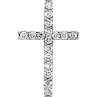 Platinum 1 CTW Natural Diamond Petite Cross Pendant