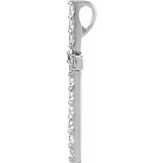 Platinum 1 CTW Natural Diamond Petite Cross Pendant