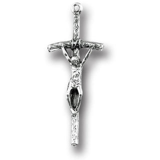 1 1/2" Papal Oxidized Crucifix