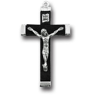 10-Pack - 2" Nickle Bound Crucifix With Black Insert