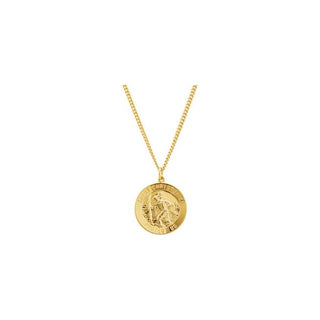 24K Yellow Gold-Plated Sterling Silver 25 mm Saint Christopher Medal 24" Necklace