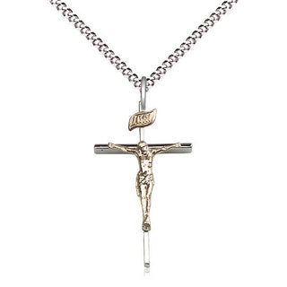 Two-Tone GF/SS Crucifix Medal Religious Jewelry