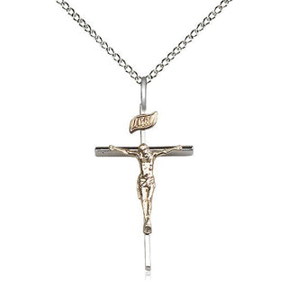 Two-Tone GF/SS Crucifix Medal Religious Jewelry