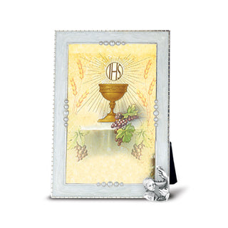 Communion Boy With Chalise On Pearlized Picture Frame
