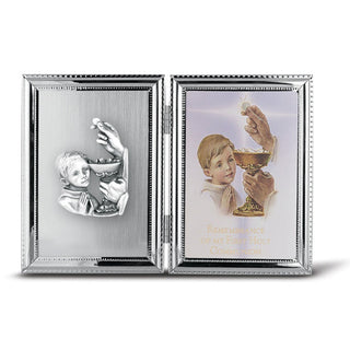 Silver Plate Communion Boy Frame