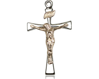 Two-Tone GF/SS Maltese Crucifix Medal Religious Jewelry