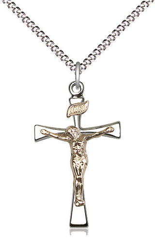 Two-Tone GF/SS Maltese Crucifix Medal Religious Jewelry