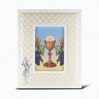 Girl Standing White Synthetic Leather Frame