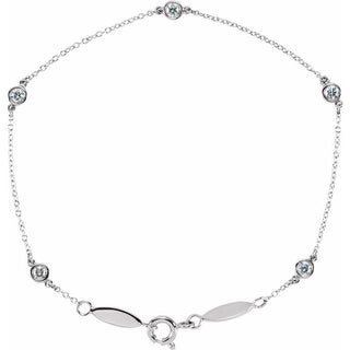 14K White 1/3 CTW Lab-Grown Diamond Bezel-Set Station 7" Bracelet