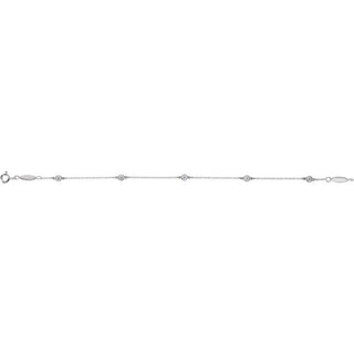 14K White 1/3 CTW Lab-Grown Diamond Bezel-Set Station 7" Bracelet