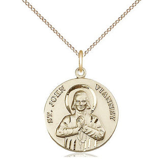 14kt Gold Filled Saint John Vianney Medal Religious Jewelry