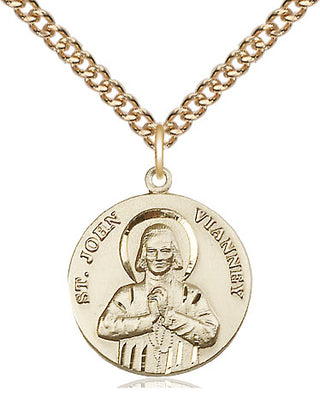 14kt Gold Filled Saint John Vianney Medal Religious Jewelry