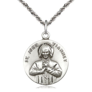 Sterling Silver Saint John Vianney Medal Catholic Jewelry
