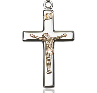 Two-Tone GF/SS Crucifix Medal Religious Jewelry