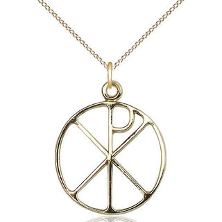 14kt Gold Filled Chi Rho Medal Catholic Jewelry
