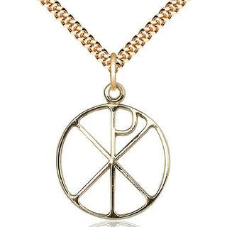 14kt Gold Filled Chi Rho Medal Catholic Jewelry