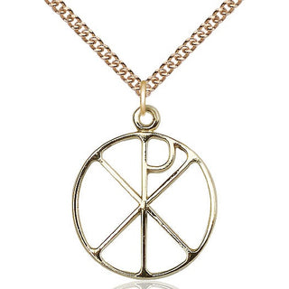 14kt Gold Filled Chi Rho Medal Catholic Jewelry