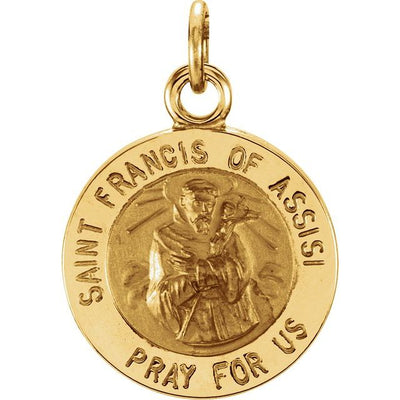 14K Yellow Gold St. Francis Of Assisi Pendant